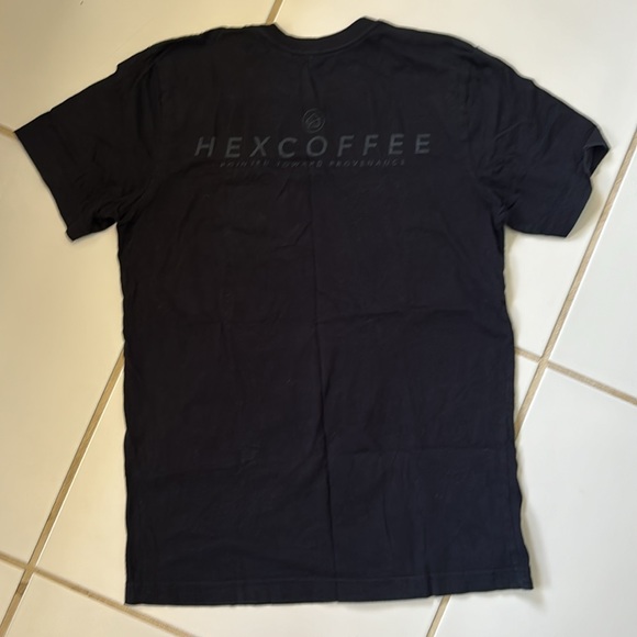 Hex Coffee Black T-Shirt Front Pocket Size Small - Picture 6 of 6